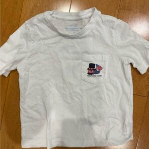 Vineyard Vines White Short-Sleeve Pocket Tee with Patriotic Whale